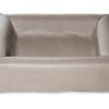 Bia bed kunstleer hoes hondenmand taupe (BIA-3 70X60X15 CM)