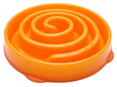 Slo-bowl feeder mini coral spiraal oranje (22X22X5 CM)