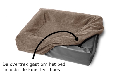 Bia bed fleece hoes hondenmand taupe (BIA-6 100X80X15 CM)