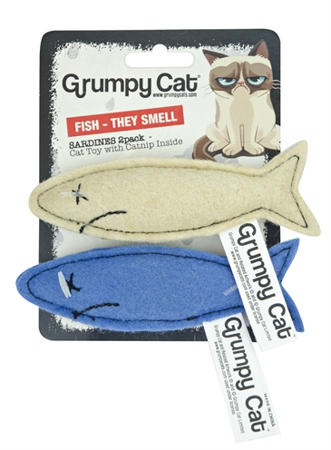 Grumpy cat sardines met catnip (2 STUKS 7 CM)