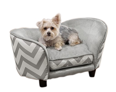 Enchanted hondenmand sofa chevron grijs (68X41X38 CM)