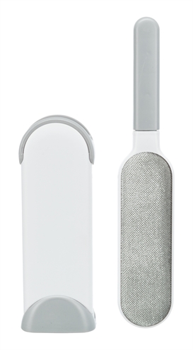 Trixie harenpluizenborstel met reinigingsstation wit / grijs (33 CM)