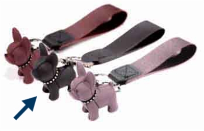 Croci sleutelhanger bulldog zwart (4,5 CM)