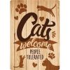 Plenty gifts waakbord blik cats welcome people tolerated (21X15 CM)