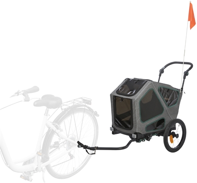 Trixie fietskar grijs / salie (62X80-130X92 CM)