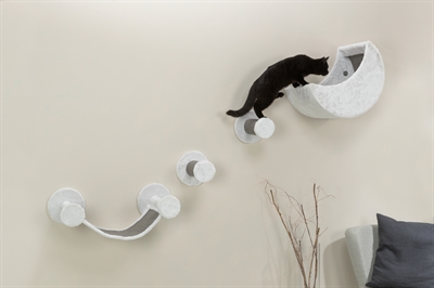 Trixie katten klimset voor aan de muur 4 klimplekken wit / grijs (78X30X30 CM)
